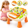 Dinosaur Piano Table for Toddlers 1-3, Electric Musical Baby Activity Learning Center with Lights & Sounds, Interactive Music Busy Board Educational Baby Toy Gift for Kids 1-3-5 Year