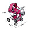 New Design Plastic ABS Baby Doll Stroller with Schoolbag Carry Cot Free Carriage Bag Large Combi Pram Simulation Doll Cart Accessory