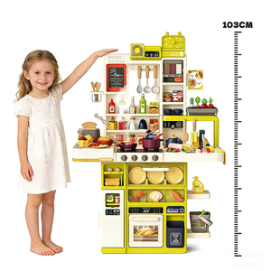 103CM Pretend Play Kitchen Utensils Real Large Girls Toy Kitchens Electric Toy Kitchen Set for Boy with Water Function