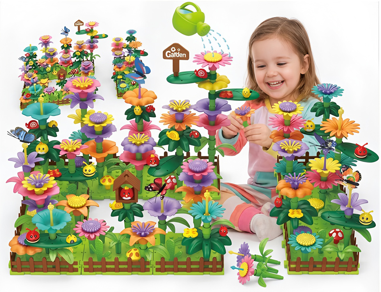 RAH5284317 332 PCS Garden Flowers DIY Building Blocks