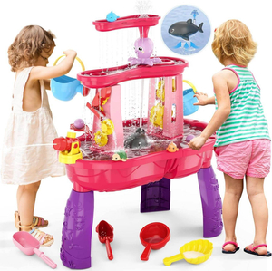 Outdoor Toys Summer Sand and Water Table with Electric Water Pump for Kids