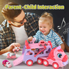 Unicorn Friction Power Vehicle Indoor Outdoor 5 in 1 Transporter Car Toys Lovely Cartoon Truck Toys for Kids Girls Gifts