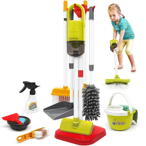 Girls Pretend Play Vacuum Cleaner Toy - Mini Cleaning Set Plastic Home Appliance Simulation Role Play Educational Toys for Preschool Kids Children Ages 3-8