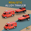 Fashion Styles Kids Alloy Diecast Truck With Trailer Toy Set Alloy Vehicle Model Police Helicopter Fire Speedboat RV Car Toy for Boys