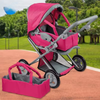 High Quality Doll Trolley Cart Baby Dolls Pram Stroller Shopping Cart With Shoulder Hand Bag 