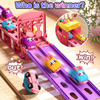 Princess Deform Ejection Friction Carrier Vehicle,Truck Toy with Mini Inertia Cars
