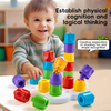 Kids Early Educational DIY Stacking Peg Toys Building Blocks Shape Puzzle Sorting Game Toys Montessori Chunky Plastic Pegs,22 PCS IBH5287407