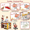 Kids Role Playing Toy Kit Simulate Supermarket Shopping Cart with Cash Register Scanner Candy Store Toy Play for Kids 