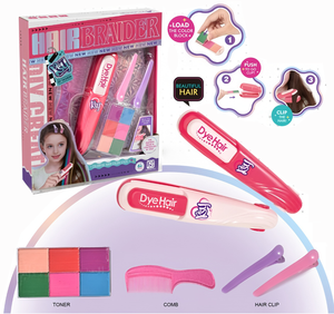 AJZ5283866 Children's Hair Color Dye Playhouse Body Dye Stick Hair Braider Washable Plastic Toys for Girls Pretend Makeup Toy 