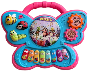 BBC5285906 Multifunctional Organ Musical Instrument | Butterfly Cartoon Keyboard | Battery Musical Toy | Animal Piano Toys
