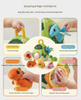 Montessori Sensory Dinosaur Egg Baby Plush Toy with Embroidered Figural Soft Volcano House for 1-3 Years Old
