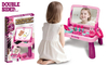 2026 New Arrival 2-in-1 Luxury Dressing Table & Learning Easel Toy for Girls, Makeup Vanity with Simulation Jewelry Cosmetics, Kids Pretend Play Set Birthday Gift Ages 3+