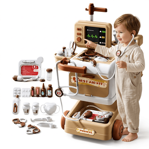 28 Pcs Kids Doctor Kit Medical Toy Cart with Light Sound Pretend Play Set Educational Hospital Role Play Clinic Toy for Kids Gift